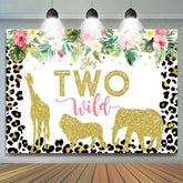 Leopard Getreide Und Blumen Tiere 2 Geburtstag Hintergrund